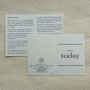 Just for Today card